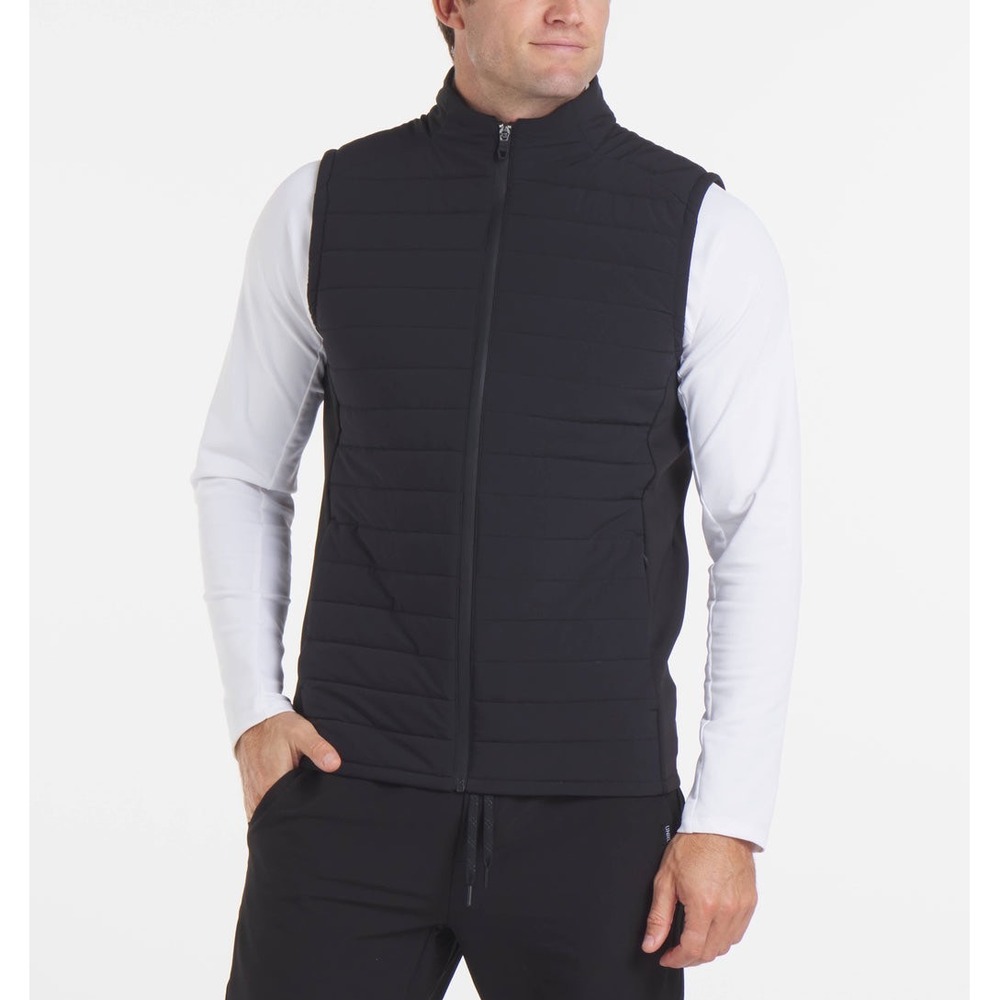 UNRL Mens‎ Vest Vancouver Quilted Full Zip Black Small